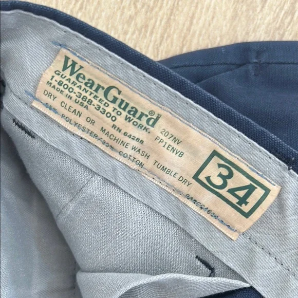 Navy Chinos Straight Leg Durable Work Pants - Picture 5 of 6